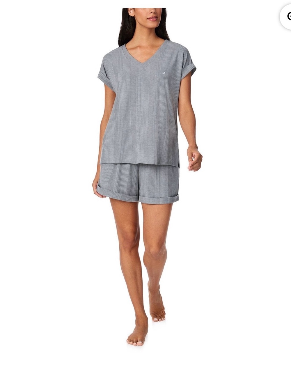 Nautica 2-Piece Short Sleeve Top and Short PJ Set